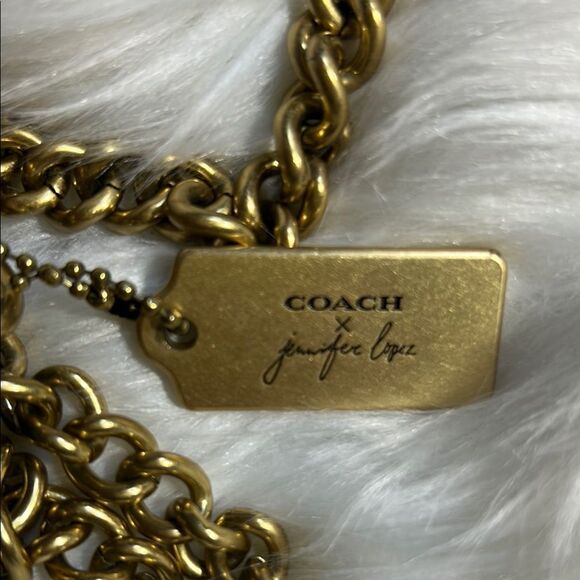 Coach Jennifer Lopez Marlie Top Handle Satchel Monogram Shearling Crossbody Bag - Picture 10 of 16